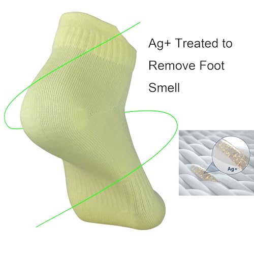 Image of Womens Anti Odor Breathable Moisture Wicking Sports Cotton Low Cut /Quarter Crew Socks for Athletes Foot