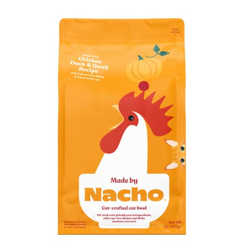 Made By Nacho Premium Dry Kibble Infused With Bone Broth 2Lb Bag Cat Food (Cage-Free Chicken, Duck & Quail) #TOP25
