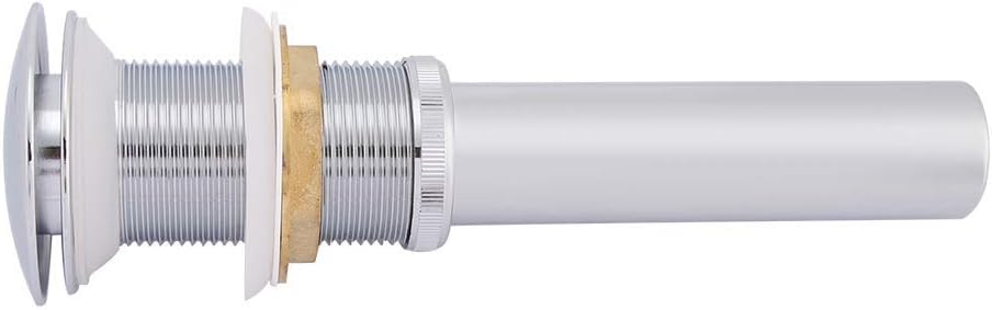 Mumusuki G1 1/4" Brass Bathroom Basin Sink Up Drain Assembly Non Overflow Push and Seal up Drain Assembly Sink Drain Bathroom Sink Overflow(Silver Chrome)