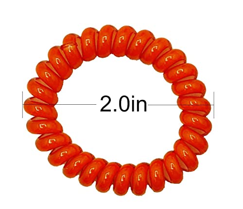 8 Smooth Elastic Hair Coils, 2In Diameter, Medium Size, Cherry Color, Gentle On Hair, Stong Hold And Minimizes Dents And Creases! #TOP4