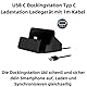 P59C USB C Ladestation – Typ C Dockingstation Ladegerät mit Kabel für Android Smartphones, Handy Ladestation USB C, Schnellladen und Datenübertragung