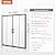 VEVOR Semi-Frameless Shower Door, 57.8-59 W x 70 H in, Double Sliding Glass Door with 1/4 in(6mm) Clear Tempered Glass, Waterproof Shatterproof Stainproof with Stainless Steel Hardware, Matte Black