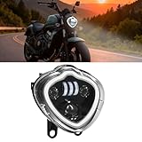 LED Headlights for Kawasaki Vulcan S 650, Front Light with Halo Ring Headlamp with DRL High Beam low Beam for Kawasaki Vulcan S 650 EN650 2015-2025 Accessories, Replace #YGJM-0031
