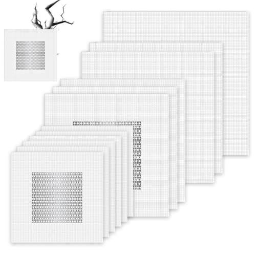 Daryunk 12 Pcs Drywall Repair Kit 2/4/6/8 Inch Dry Wall Patch Kit Self Adhesive Drywall Patch Repair Kit for Quick Fix Broken Walls Repair or Ceiling Filler