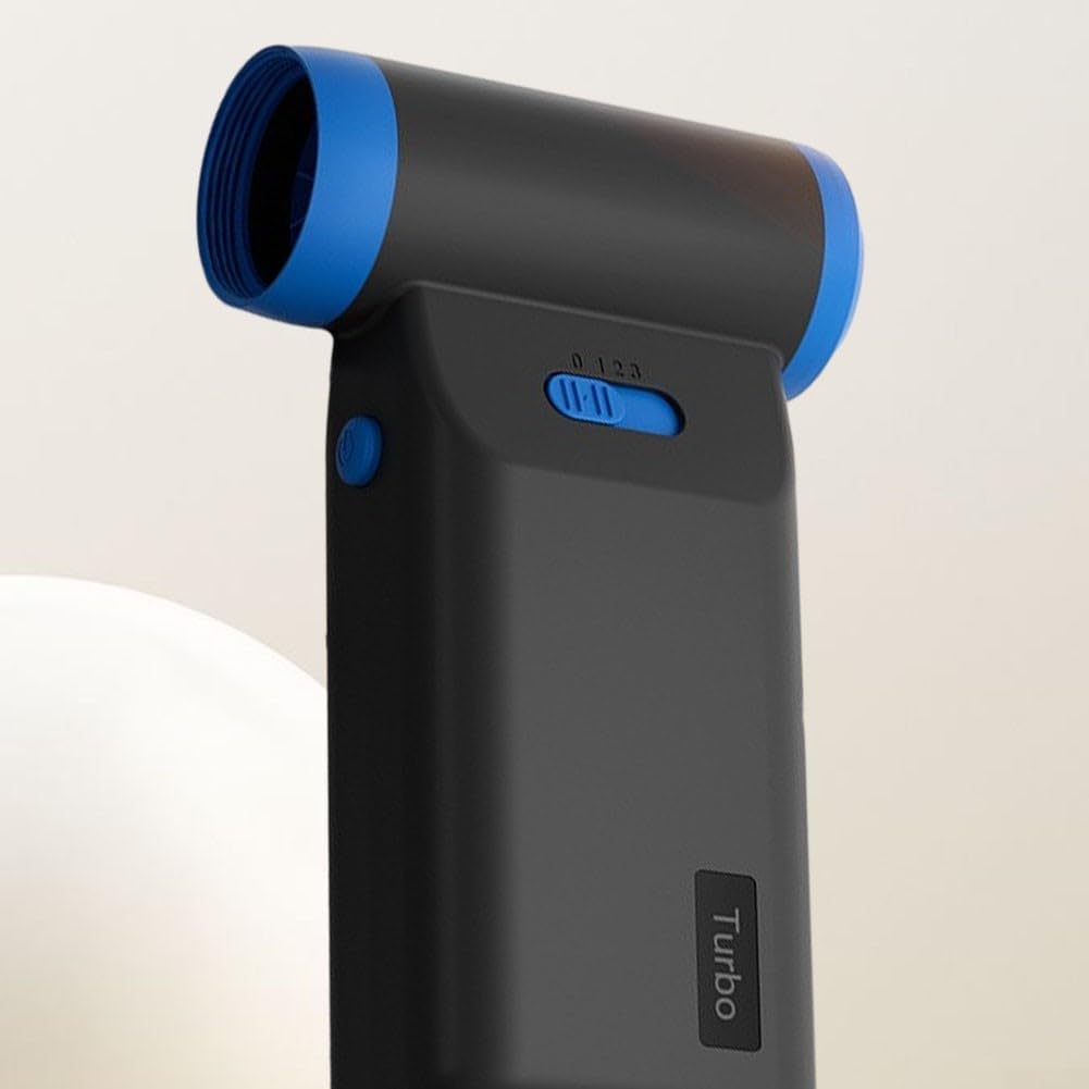 Zoegneer Bürstenloser Motor, 110.000 U/min, Hochgeschwindigkeits-Wireless-Design, kabellos, mit großer Kapazität, 1500 mAh Akku, kompakt, für Mini-Ventilator und Turbo mit Adjusta (blau-schwarz)
