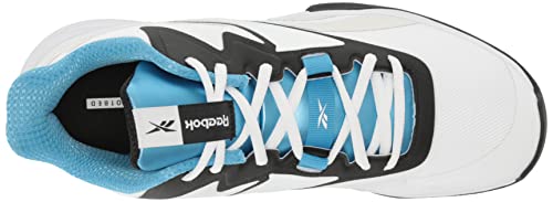 Reebok Men's More Buckets Basketball Shoe, White/Black/Energy Blue, 12