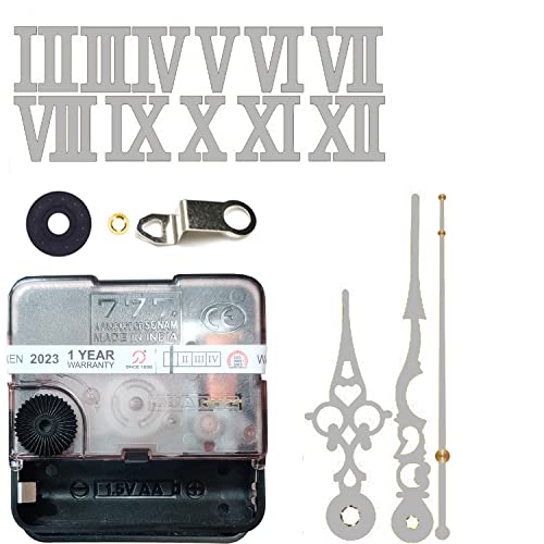 Image of 12 Pcs Arabic Mirrored Acrylic Numerals Movement Machine 22mm for Wood Resin Marble Clock Fancy Needles Pack 1 (Silver D1)