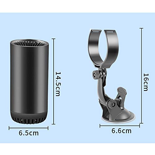 Portable Windshield Car Heater, 12V Mini Car Defroster Defogger, 2 in 1 30S Fast Heating/Cooling Mini Auto Car Heater with Suction Holder and Cigarette-Lighter. （ 150W ） - Thumbnail 6