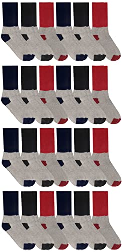 Yacht & Smith 24 Mens & Womens Cotton Thermal Crew Socks, Cold Weather Boot Sock Shoe Size 8-12