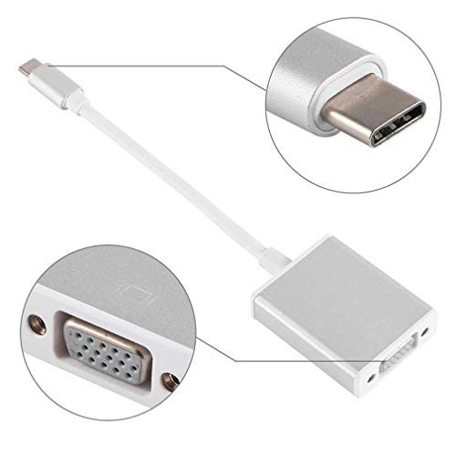Image of BigPlayer USB Type C to VGA Adapter USB C Male to VGA Female Converter for MacBook iPad Pro Laptop to VGA Monitor Projector Supports Full HD 1080p Silver
