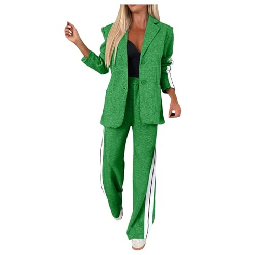 Ensemble blazer pantalon droit femme : combinaison d'affaires chic manches longues