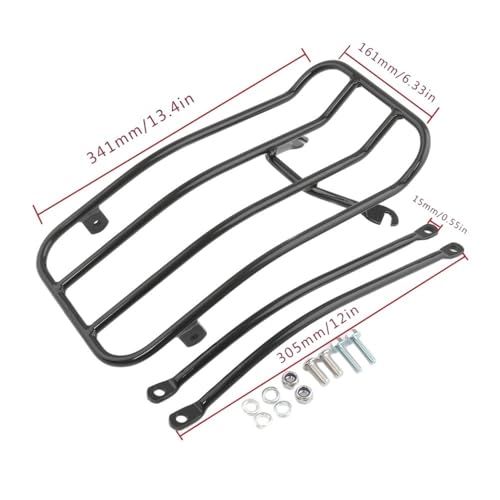 Support d'étagère à bagages arrière de moto en acier pour Bobber Black