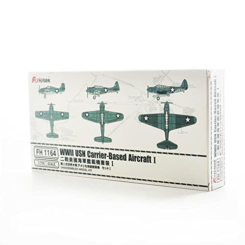 GBMODEL Flyhawk FH1164 1/700 Scale WWII USN Carrier-Based Aircraft I Plastic Model Kit, Adults Hobby DIY Collection,Making, Crafts, Hobby, Assembly, unpainted (1164)