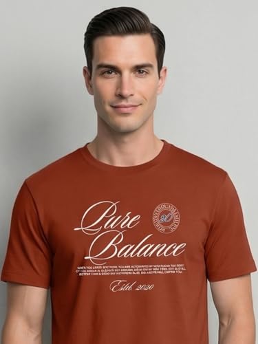 Image of Nobero 100% Cotton T Shirts for Men Stylish | Regular Fit | Graphic Printed T Shirts for Men 180 GSM Combed Cotton | Round Neck Half Sleeve