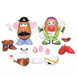 Incluye 30 piezas: 2 patatas, 3 ojos, 4 pares de zapatos, 4 orejas, 3 nariz, 2 labios, 1 baffo, 1 bolsa, 4 brazos, 4 pelos, pieza de cuerpo de Buzz y pieza del cuerpo de Woody