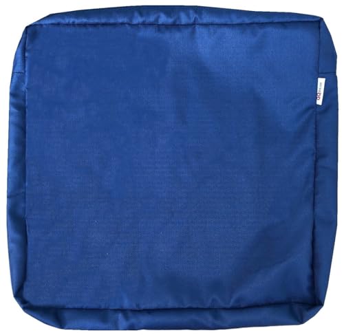 QQbed 6 Pack Outdoor Patio Chair Pillow Seat Washable Cushion Covers 24"X22"X4" Size - Replacement Covers Only (24"X22"X4" 6 Pack, Navy Blue)