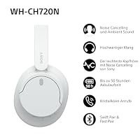 Sony WH-CH720N Kabelloser Bluetooth-Kopfhörer mit Noise Cancelling - bis zu 35 Stunden Akkulaufzeit und Schnellladefunktion - Weiß – Ansicht 3