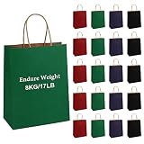 Philorn Sac en Papier Kraft Grand avec Poignée 20 Pièces 21 x 11 x 27 cm, 130GSM Sacs Cadeaux en Papier, Poids de soutien 7 kg/15lb, Durables pour Noël, Mariage, fêtes d'anniversaire