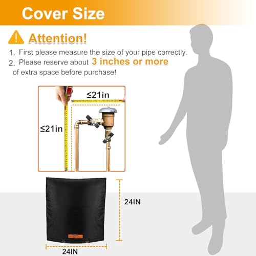 Cholila Cover Backflow Preventer Cover Insulated with Thicker 7 Layers Fabric, 24" W x 24" H Backflow Cover with Aluminum Foil Layer for Winter Pipe Freeze Protection, Backflow Insulation Cover by Cholila Cover - Image 4