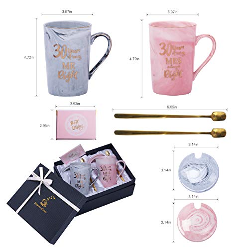 Shinnywis 30Th Gifts For Couple,30Th Wedding Gifts Anniversary, 30 Year Parents Gifts For 30Th Anniversary For Husband, Wife Happy Couples, For Men And Women - 14Oz Coffee Mug Set #TOP1