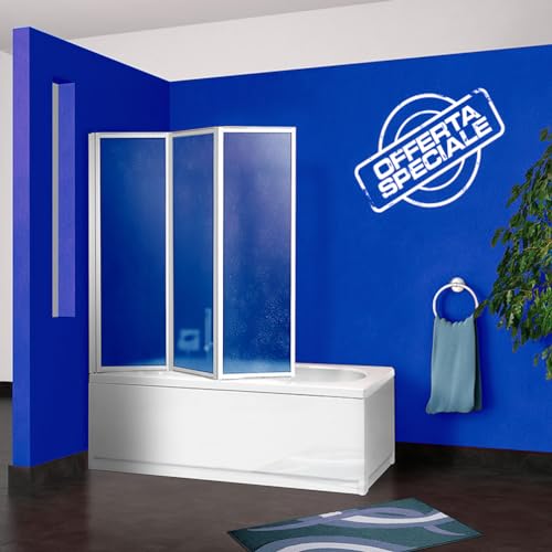 Parete vasca da bagno a 3 ante reversibile cm.130