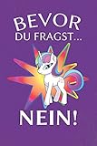  Bevor du Fragst... Nein!: Notizbuch und Journal oder Tagebuch mit110 Linierte Seiten