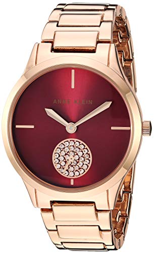 Anne Klein Women s Swarovski Crystals Japanese Quartz Dress Watch with Alloy Strap, Rose Gold, 16 (Model: AK 3416BYRG)