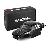 INJORA BUG24 Karosserie mit Überrollkäfig für 1/24 Axial SCX24 C10 JLU Bronco Base Camp (Schwarz)