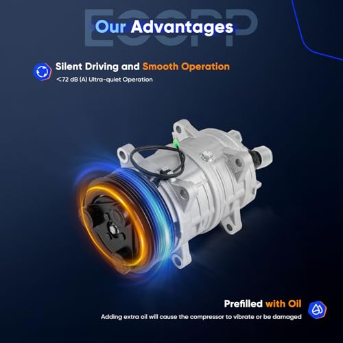 Image of ECCPP AC Compressor CO-46122C Replaces Thermo King TM15 | 102-580, 102-1018, 102-1004 Air Conditioning Compressor Rapid Cooling