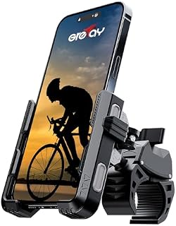Grefay Uchwyt Rowerowy Telefon Uchwyt Motocyklowy Telefon1S Szybkiego ZwalnianiaOchrona Przed Wstrząsami 360 Uchwyt Rowerowy Kierownicę do Smartfonów iPhone 15/14/13 Samsung S23/S22 4,5-7"