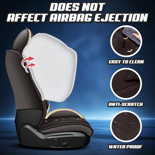 Image of ADERN Car Seat Covers for Jeep Wrangler 2000-2025, Premium Nappa Leather Car Seat Cover, Stylish Sport Seat Covers, Automobile Seat Cover Sets.(Luxury 5 Seats /Coffee Color)