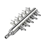 PAKEY Aquarium Double Row Air Flow Control Lever Valve Pump Splitter Distributor Lever Adapter - Multiple Branch Outlets(10 Outlets)