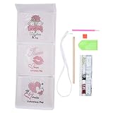 AQFNEB Bolsa de almacenamiento colgante con 3 bolsillos, organizador para colgar en la pared, diseño de diamantes de imitación, lavable, cesta de almacenamiento plegable de tela química para