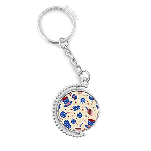 Llavero de anillo con estrella giratoria de Pilgrim sombrero de helado de caramelo para festival