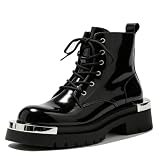 OENGSMGU Men's Platform Chunky Heel Combat Boots with...
