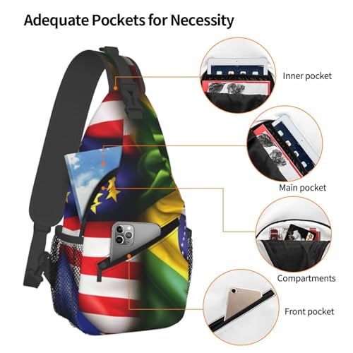Mochila tipo bandolera con estampado de banderas miniatura 4