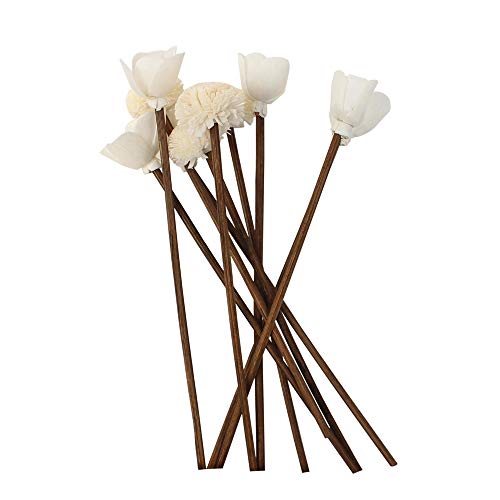 Jecengs Pack of 30 Brown Rattan Reed Fragrance Diffuser and Flower Replacement Refill Rattan Sticks -Two Different Rattan Sticks Flowers