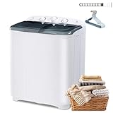 Erivess 2-in-1 Portable Twin Tub Washing Machine, 13lbs Wash 9lbs Spin Capacity, Compact Laundry Washer and Spin Dryer Combo for Apartment, Dorm, RV, Camping