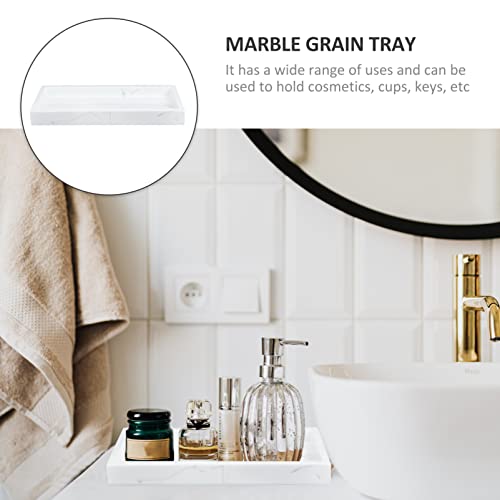 Operitacx Bandeja de banheiro de mármore organizador de vaidade bandeja de perfume suporte de placa