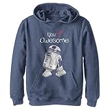 Stampato negli Stati Uniti. STAR WARS Felpa con cappuccio da ragazzo You R2 Awesome, Navy Heather, Medium
