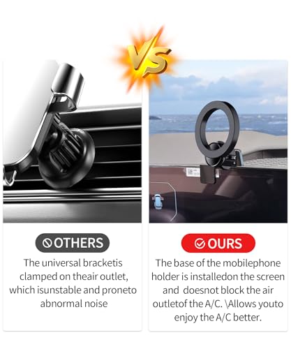MaserWeller Car Phone Holder for 2025 2026 Kia Carnival Accessories 12.3-Inch Screen Fixed Clip, 360° Rotation Phone Mount Compatible with MagSafe, Cell Phone Holder Does Not Affect Air Vent by MaserWeller - Used condition - Image 10