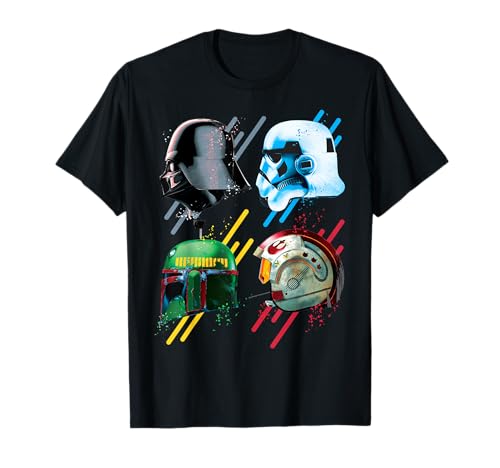 Image of Star Wars Helmet Grid Paint Splatter T-Shirt