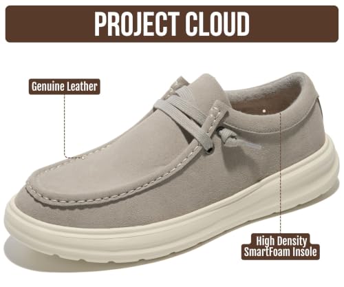 Image of Project Cloud Genuine Leather Loafers for Men - Non-Slip Mens Shoes (Dante) | High Density SmartFoam Insole Mens Loafers - Lightweight Sneakers for Men Footwear and Water Resistant Mens Sneakers