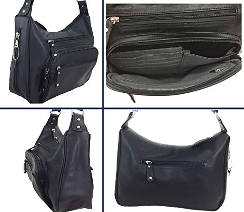 Image of Concealed Carry Hobo Bag Locking Crossbody Bag with Built-in Credit Card Slots