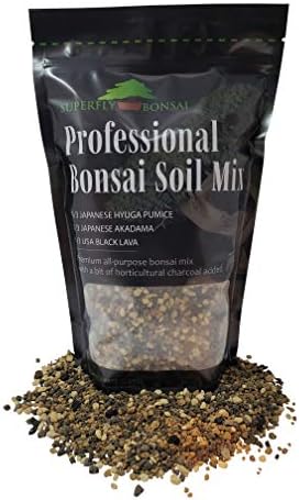 Bonsai Soil Mix - Premium Professional, All Purpose, Sifted and Ready to Use Tree Potting Blend in Easy Zip Bag - Akadama, Black Lava, Pumice & Charcoal (1.25 Quart)