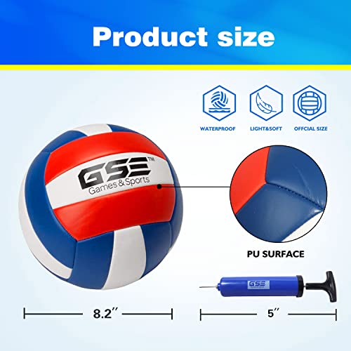 Gse Outdoor Portable Volleyball Net Set For Backyard Beach, Professional Volleyball Net System With Volleyball, Aluminum Poles, Winch System, Pump, And Carrying Bag(Recreational) #TOP4