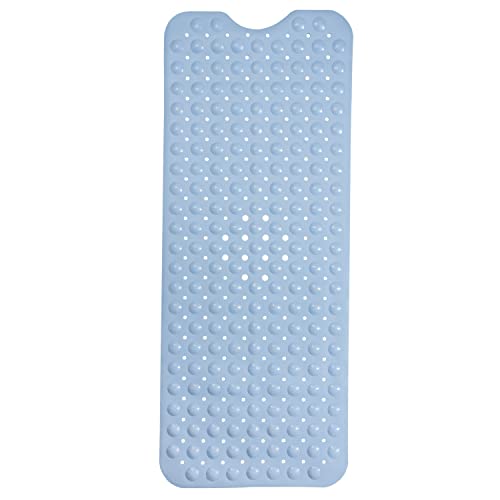 Image of ENKOSI Polyvinyl Chloride Bath Mat - Large Non Slip Bathtub & Shower Mat - Extra Long 40 X 16 Inch Bathroom Mats for Tub Nonslip Anti Slip Bathmats (40X16 Aqua 1-Pack)