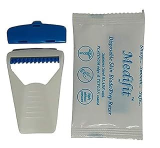 Slocky Medifit Manual Razor with Stainless Steel Blades – Blue Handle, For Men & Women (6)