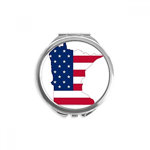 Miroir de poche Minnesota usa rond portable imprimé pour maquillage quotidien