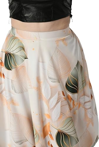Image of VAGISHA Blooming Below Knee | Middi Printed A-line Skirt for Women's /Girl's |100% Polyblend | Soft & Breathable Fabric | Elastic Band | Casual Wear |M-XXXL|28 inch-36 inch inches